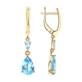 Серьги из золота с топазами 727581