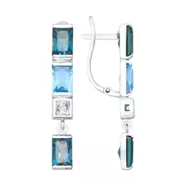 Серьги из золота с топазами и фианитами swarovski 725380