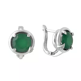 Серьги Изумруд берилл, циркон