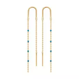 Серьги из красного золота с эмалью 027790