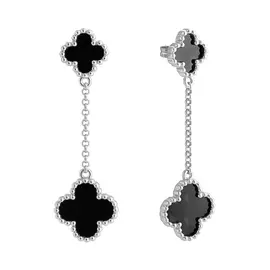 Серьги из серебра с фианитами и эмалью 12-008с-0002