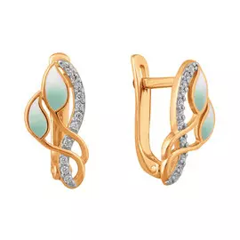 Серьги Эмаль, фианит