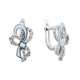 Серьги Эмаль, Фианит