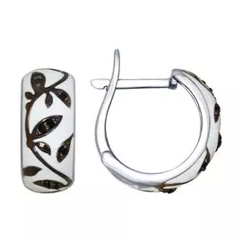 Серьги Эмаль, фианит