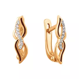 Серьги Эмаль, фианит