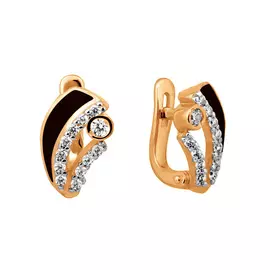 Серьги Эмаль, фианит