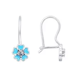 Серьги Эмаль, фианит