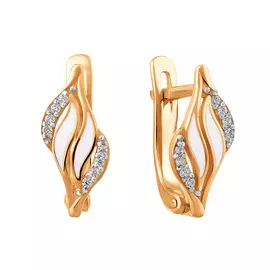 Серьги Эмаль, фианит