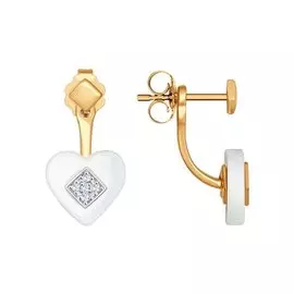 Серьги Керамика, фианит