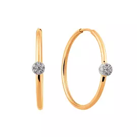 Серьги из красного и белого золота с фианитами 25-1914-17-01