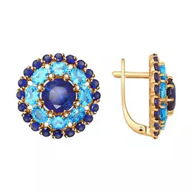 Серьги Корунд, топаз