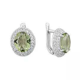 Серьги из серебра с кристаллами и фианитами с родированием 21-0917-23-62