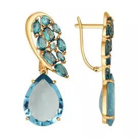 Серьги из красного золота с кварцем 724495