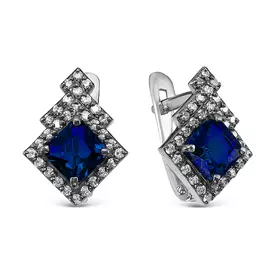 Серьги Кварц, фианит