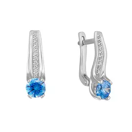 Серьги из белого золота с фианитами 21-0379-12-61