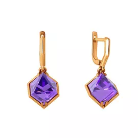 Серьги из красного золота с наноситаллом «Аметист» 21-0903-11-61
