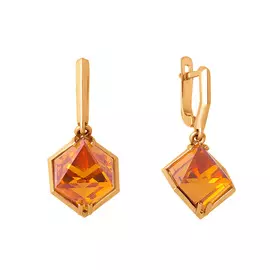 Серьги Наноситалл Айсберг "Цитрин"
