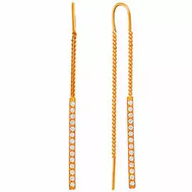 Серьги из серебра с фианитом с2735п