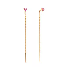 Серьги-протяжки из красного золота с рубином синт. 21-1290-11-63