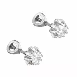 Серьги из серебра с фианитом с105095рв