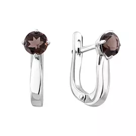 Серьги из серебра с раухтопазами с родированием 21-1369-23-09