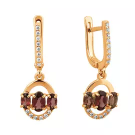 Серьги Раух-топаз, фианит