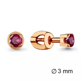 Серьги из красного золота с рубинами 942114к