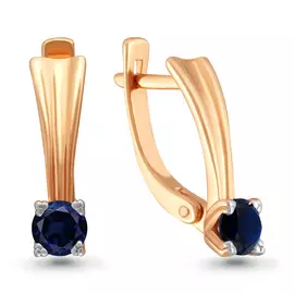 Серьги из красного золота с сапфирами 940081к