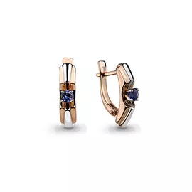 Серьги из красного и белого золота с сапфирами 942021к