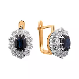 Серьги Сапфир (Н), Бриллиант,
