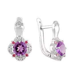 Серьги Swarovski Фианит, Фианит, Аметист