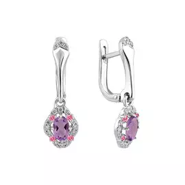 Серьги Swarovski Фианит, Фианит, Аметист