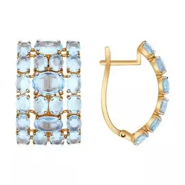 Серьги из красного золота с топазами 724513