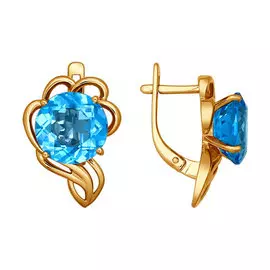 Серьги из белого золота с топазами 721453