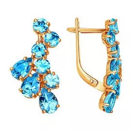 Серьги из красного золота с топазами 720325