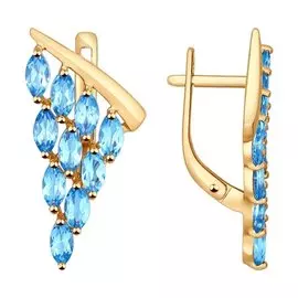 Серьги из красного золота с топазами 724393