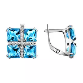 Серьги Топаз, фианит