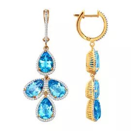 Серьги из красного золота с топазами 722751