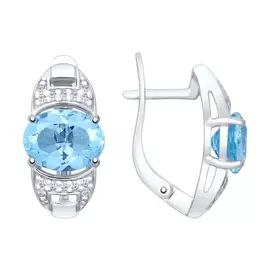 Серьги Топаз, фианит
