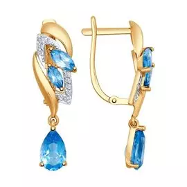 Серьги Топаз;Фианит