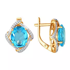 Серьги Топаз, Фианит