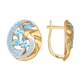 Серьги Топаз, фианит