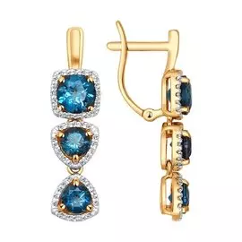 Серьги Топаз, фианит