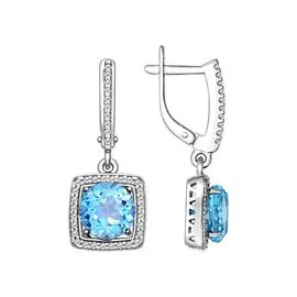 Серьги Топаз, фианит