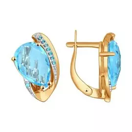 Серьги Топаз, фианит