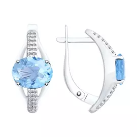 Серьги Топаз, фианит