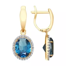 Серьги Топаз;Фианит