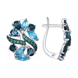 Серьги Топаз, фианит