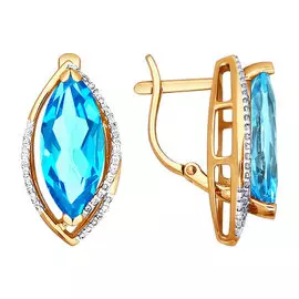 Серьги Топаз, фианит