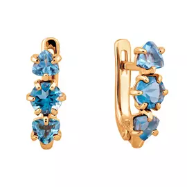 Серьги из красного золота с топазами 21-1193-11-10